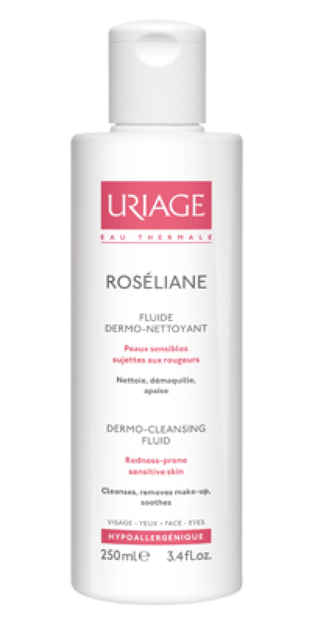 Uriage Roseliane Dermo-Cleansing Fluid Λοσιόν Καθαρισμού Προσώπου με Ερυθρότητα 250ml