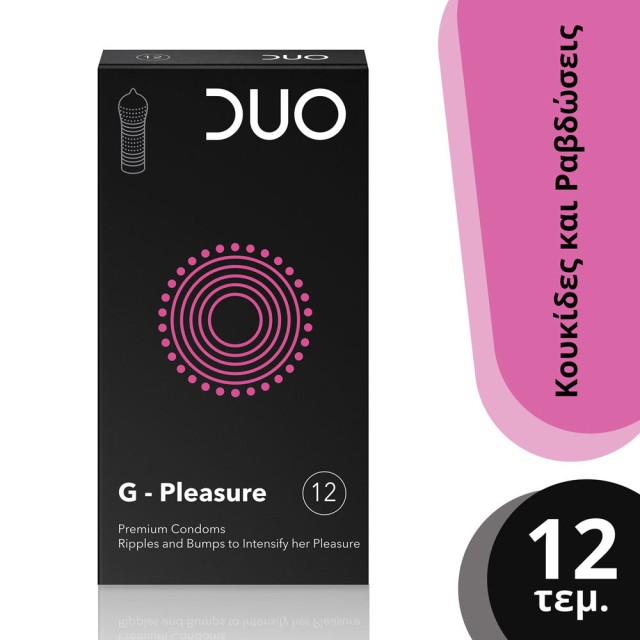 Duo G-Pleasure Προφυλακτικά Με Κουκίδες & Ραβδώσεις 12τμχ