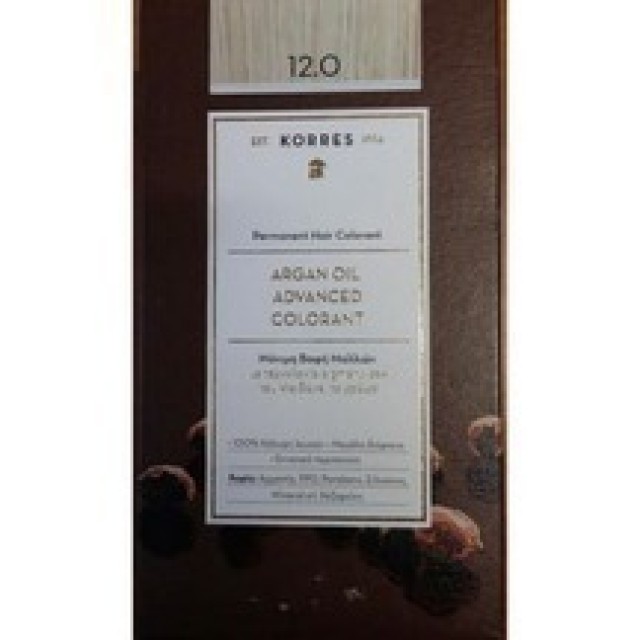 Korres argan Oil Advanced Colorant 12.0 Ξανθό Special Blonde