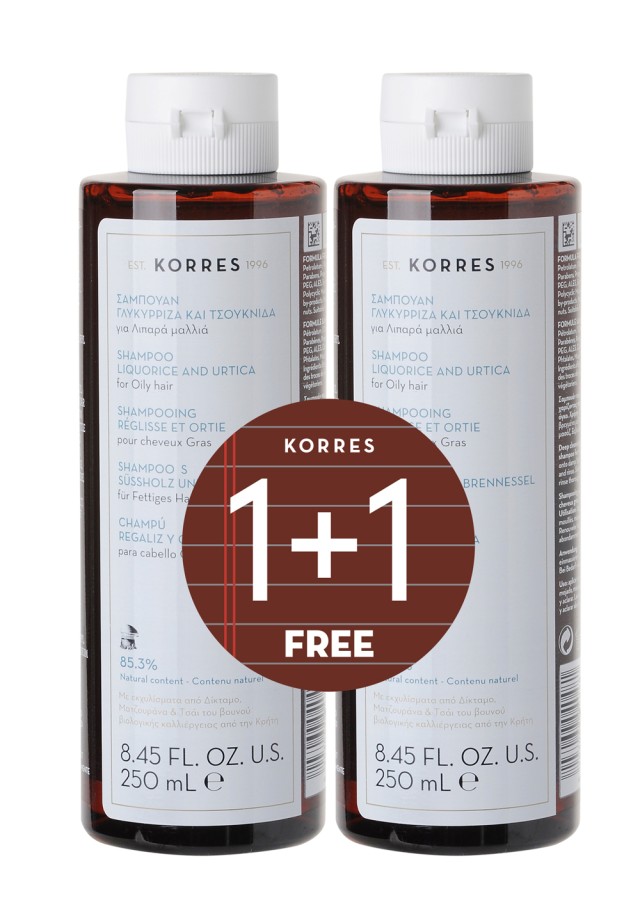 Korres 1+1 Σαμπουάν Γλυκίρριζα & Τσουκνίδα 2*250ml