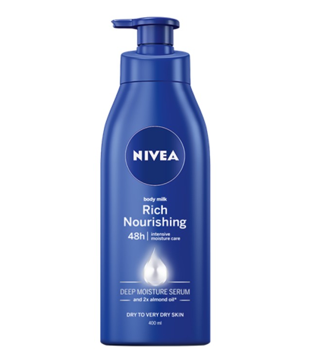 Nivea Body Nourishing Milk Ενυδατικό Γαλάκτωμα Σώματος Για Ξηρές/Πολύ Ξηρές Επιδερμίδες 400ml