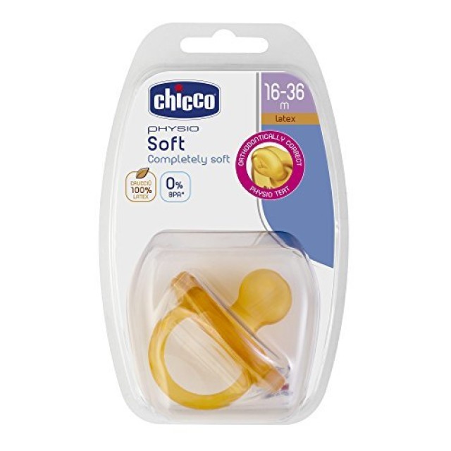 Chicco Physio Soft Πιπίλα Καουτσούκ 16m-36m 1τμχ