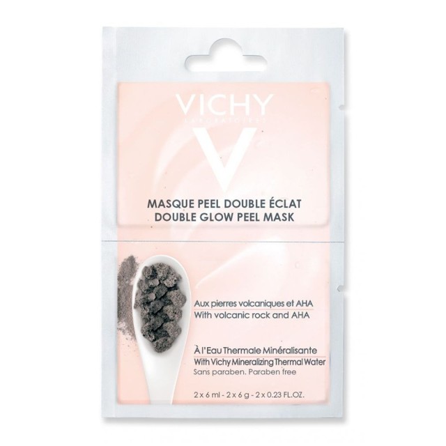 Vichy Double Glow Peel Mask Volcanic Rock & AHA Μάσκα Διπλής Λάμψης Και Απολέπισης 2x6ml