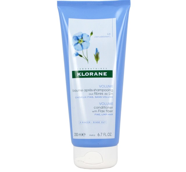 Klorane Linum Conditioner Μαλακτική Κρέμα Για Όγκο Με Ίνες Λιναριού Bio 200ml