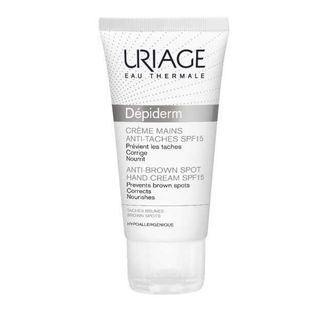 URIAGE DEPIDERM ΛΕΥΚΑΝΤΙΚΗ ΚΡΕΜΑ ΧΕΡΙΩΝ SPF15 50ml