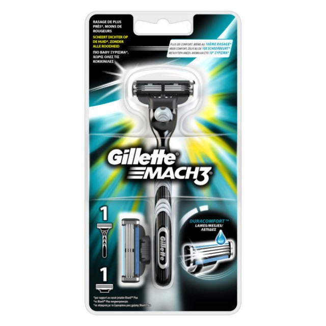 GILLETTE MACH3 ΞΥΡΙΣΤΙΚΗ ΜΗΧΑΝΗ + 1 ΑΝΤΑΛΛΑΚΤΙΚΟ