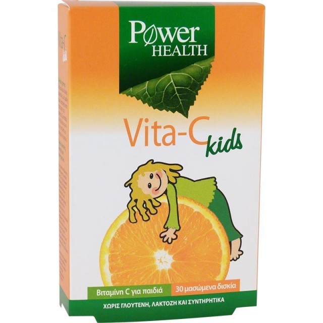 Power Health Vita-C Kids Συμπλήρωμα Διατροφής Βιταμίνης C Για Παιδιά 30 Μασώμενες Ταμπλέτες