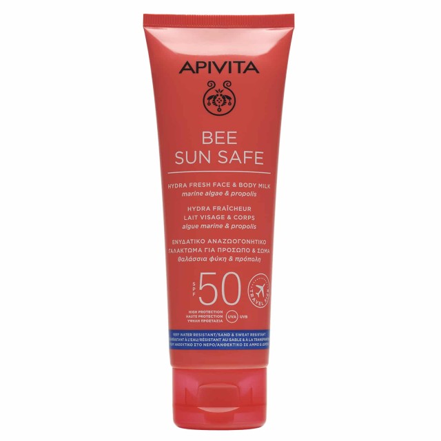 Apivita Bee Sun Safe Hydra Fresh Face & Body Milk Ενυδατικό Αντηλιακό Γαλάκτωμα για Πρόσωπο & Σώμα SPF50 (Travel Size) 100ml