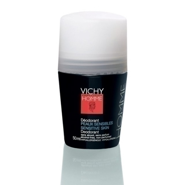 Vichy Homme Anti-irritation Anti Perspirant Roll-On Ανδρικό Αποσμητικό Για Ευαίσθητες Επιδερμίδες 48h Προστασία 50ml