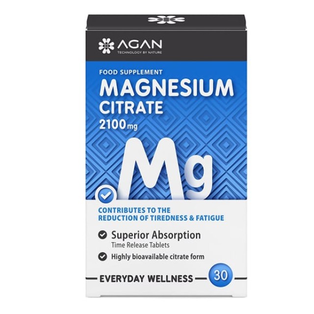 Agan Magnesium Citrate Κιτρικό Μαγνήσιο 2100mg, 30tabs