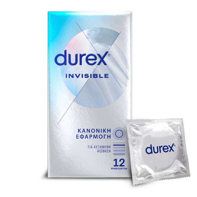 Durex Invisible Προφυλακτικά Εξαιρετικά Λεπτά 12τμχ