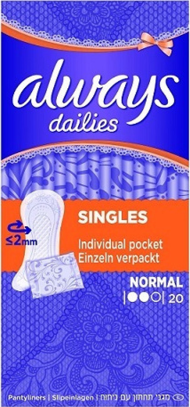 Always Dailies Singles Normal Σερβιετάκια 2mm 20τμχ