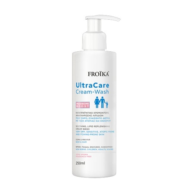 Froika UltraCare Cream Wash Καταπραϋντικό Κρεμοντούς για Πολύ Ξηρό & Ευαίσθητο Δέρμα με Τάση Ατοπίας & Κνησμού, 250ml