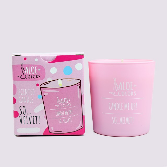 Aloe+ Colors So Velvet Scented Soy Candle Αρωματικό Κερί Χώρου Σόγιας Με Άρωμα Πούδρα 220gr