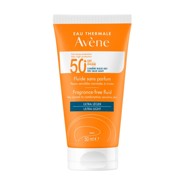 Avene Fluide Sans Parfum SPF50+ Λεπτόρρευστο Αντιηλιακό Προσώπου Χωρίς Άρωμα Για Κανονικές & Μικτές Επιδερμίδες 50ml