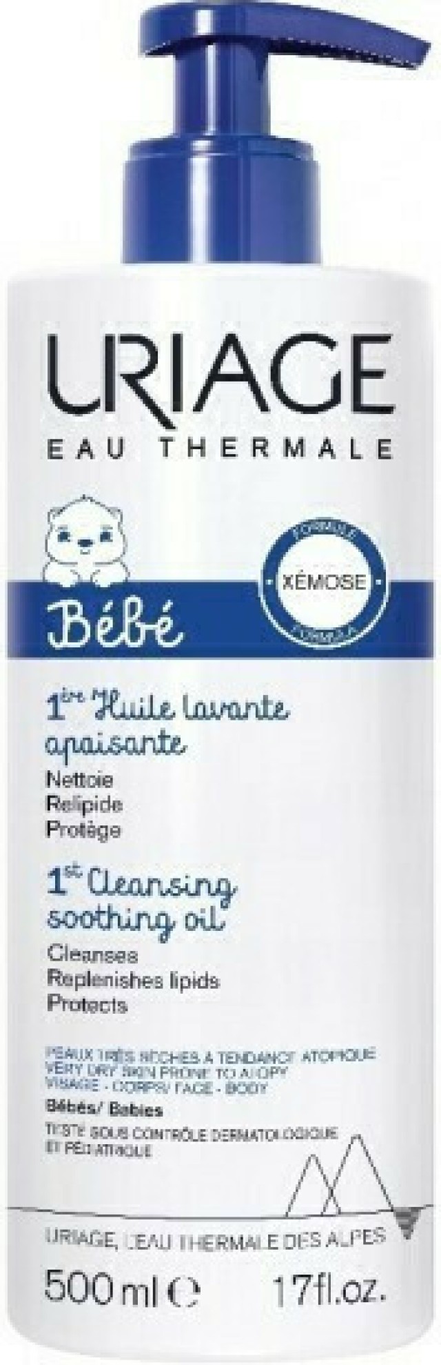 Uriage Bebe Xemose 1st Cleansing Soothing Oil Έλαιο Καθαρισμού για Πρόσωπο - Σώμα 500ml