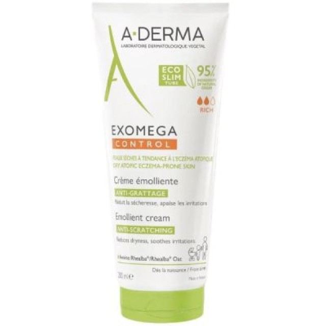A-Derma Exomega Control Creme Emolliente Μαλακτική Καταπραΰντική Κρέμα Για Το Ατοπικό Δέρμα 200ml