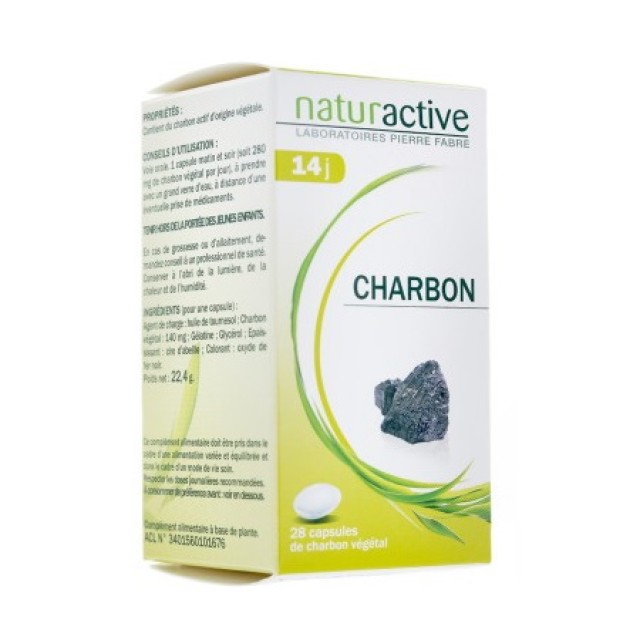 NATURACTIVE Ενεργός Φυτικός Άνθρακας για το Πεπτικό Σύστημα, 28caps