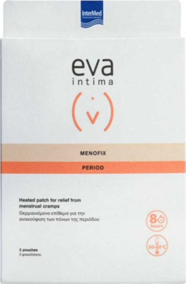 Intermed Eva Intima Menofix Period Patch Θερμαινόμενο Επίθεμα για την Ανακούφιση των Πόνων της Περιόδου 3τμχ