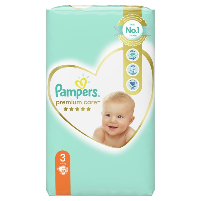 Pampers Premium Care Jumbo No3 (6-10kg) 60τμχ
