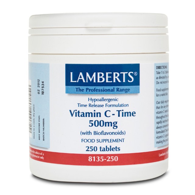 Lamberts Vitamin C Time 500mg 250 ταμπλέτες