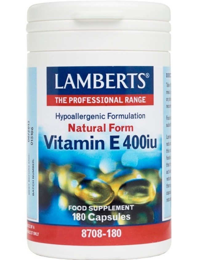 Lamberts Vitamin E 400IU Natural Form 180 κάψουλες