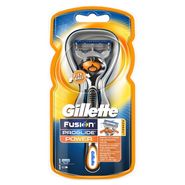 GILLETTE FUSION® PROGLIDE® POWER ΞΥΡΙΣΤΙΚΗ ΜΗΧΑΝΗ ΜΕ ΤΕΧΝΟΛΟΓΙΑ FLEXBALL + 1 ΑΝΤΑΛΛΑΚΤΙΚΟ