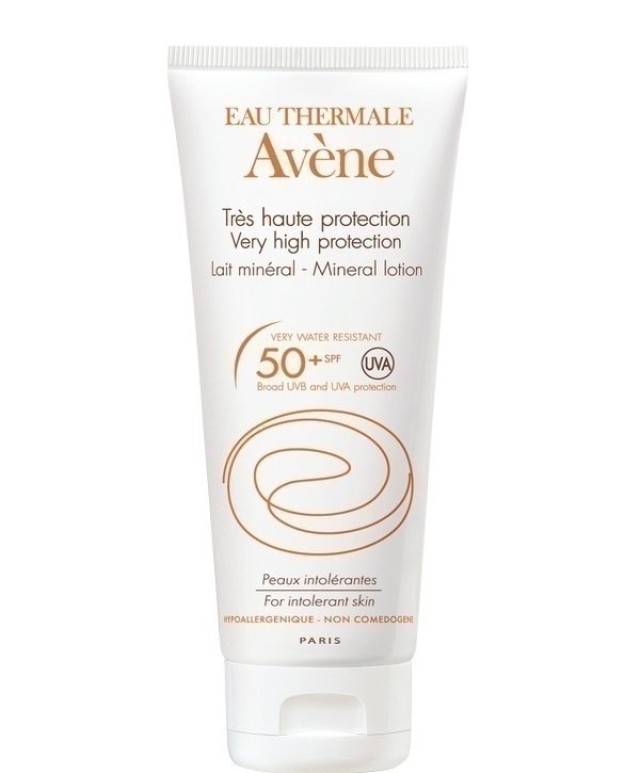 Avene Lait Mineral Αντηλιακό Γαλάκτωμα Πολύ Υψηλής Προστασίας SPF50+ για μη Ανεκτικές Επιδερμίδες Βρέφη Παιδιά Ενήλικες 100ml