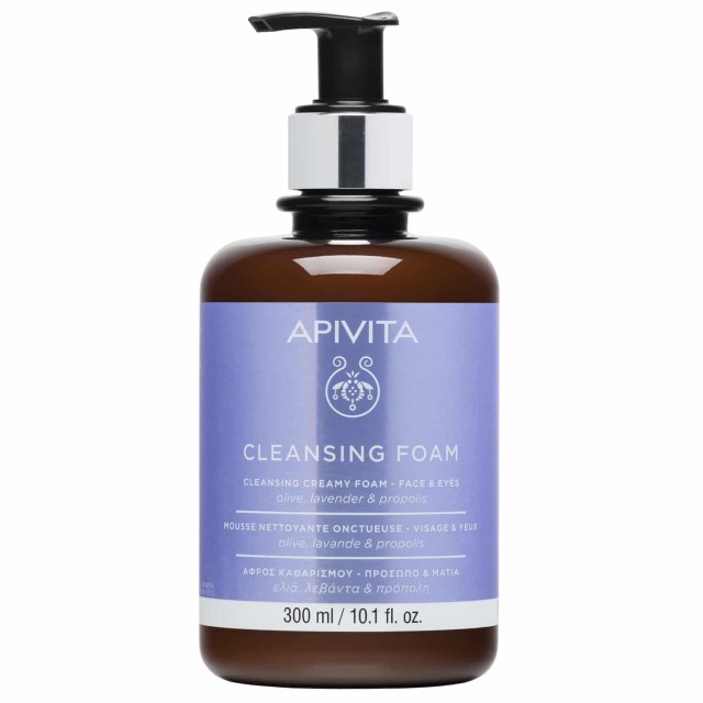 Apivita Cleansing Foam Face-Eyes Αφρός Καθαρισμού Με Ελιά Λεβάντα & Πρόπολη Limited Edition 300ml