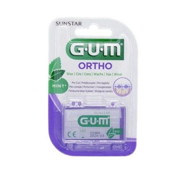 GUM 724 Ortho Wax Mint Ορθοδοντικό Κερί Με Μέντα 1τμχ