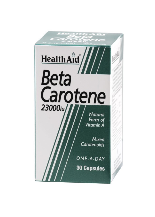 Health Aid Beta Carotene Συμπλήρωμα Διατροφής Με Βήτα Καροτίνη 23000iu 30caps