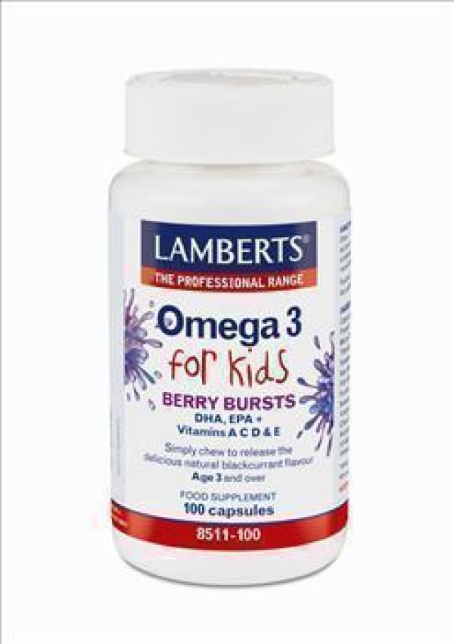 Lamberts Omega 3 For Kids Berry Bursts Φραγκοστάφυλο 30 κάψουλες