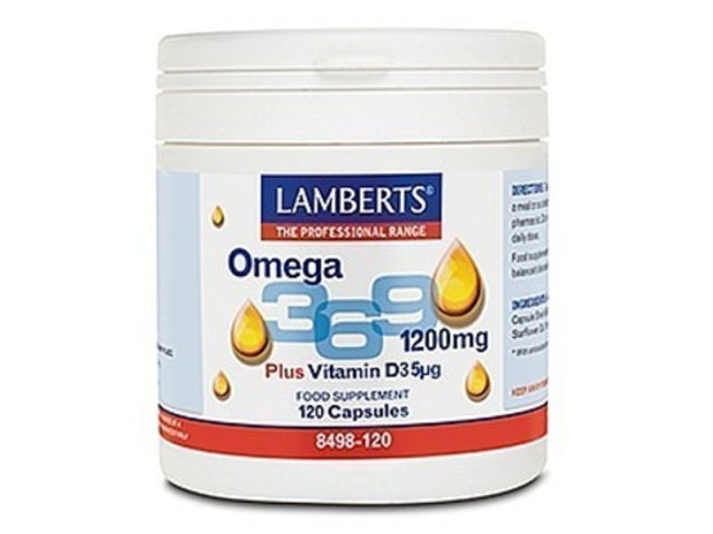 Lamberts Omega 3 6 9 1200mg Plus Vitamin D3 5μg 120 κάψουλες