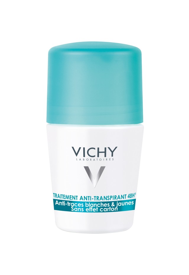 Vichy 48hr Anti-perspirant Treatment Roll-On Για Έντονη Εφίδρωση Κατά Των Λευκών & Κίτρινων Λεκέδων 50ml