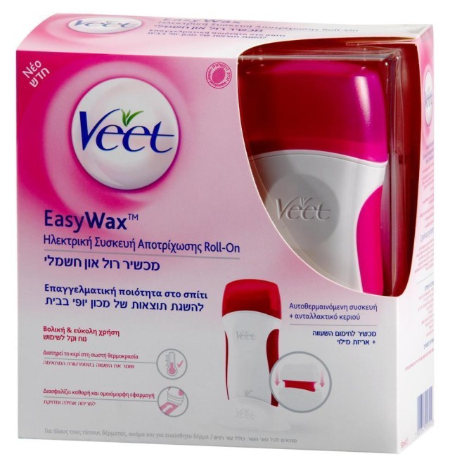 Veet EasyWax Ηλεκτρική Συσκευή Αποτρίχωσης Roll-On (-10€) 1 συσκευή+1 ανταλλακτικό 50ml