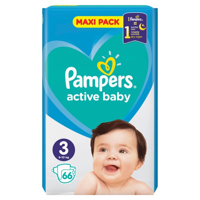 Pampers Active Baby Maxi Pack No3 (6-10kg) 66τμχ