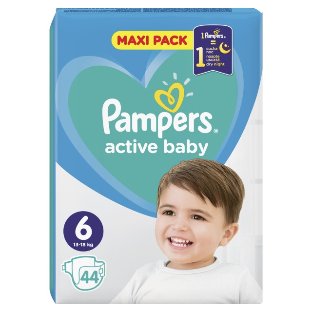 Pampers Active Baby Maxi Pack No6 (13-18kg) 44τμχ