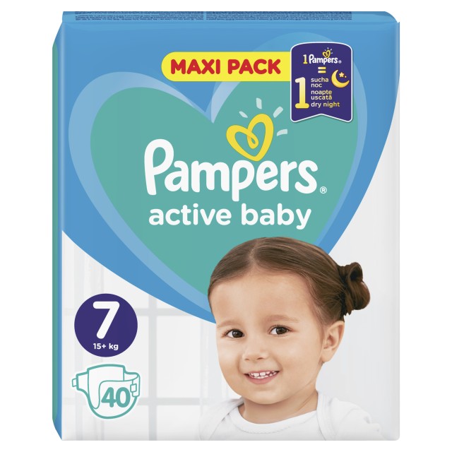 Pampers Active Baby Maxi Pack No7 (15+kg) 40τμχ