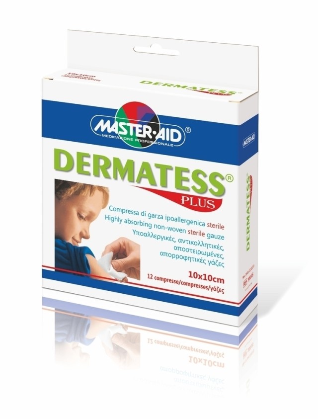 MASTER AID DERMATESS PLUS ΓΑΖΕΣ 5x9cm 12τμχ