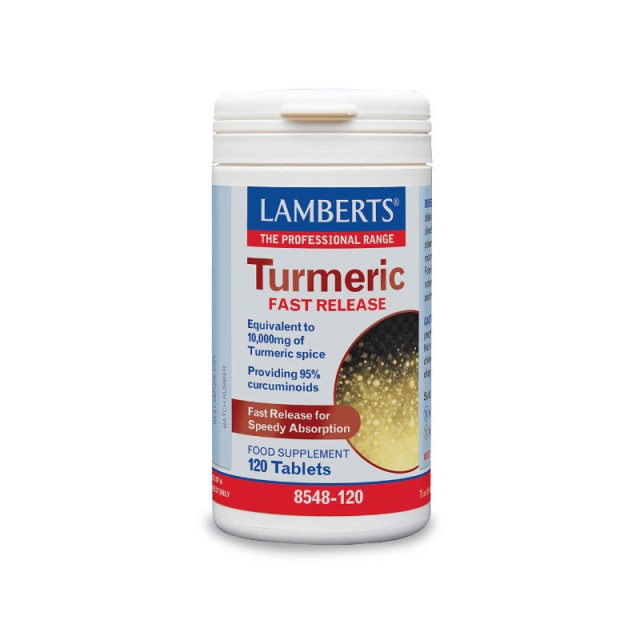 Lamberts Turmeric Fast Release Συμπλήρωμα Διατροφής Με Κουρκουμά 10000mg 120tabs