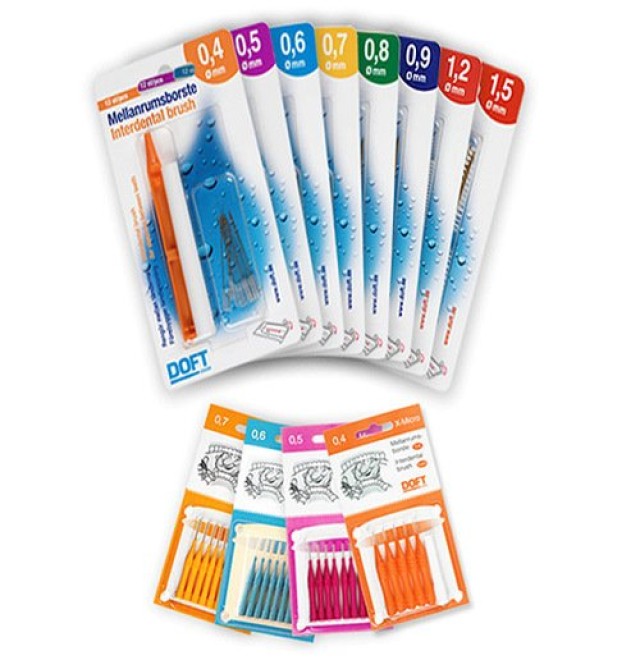 Doft Envelope Interdental Brushes Μεσοδόντια Βουρτσάκια 0.8mm, 12τεμ