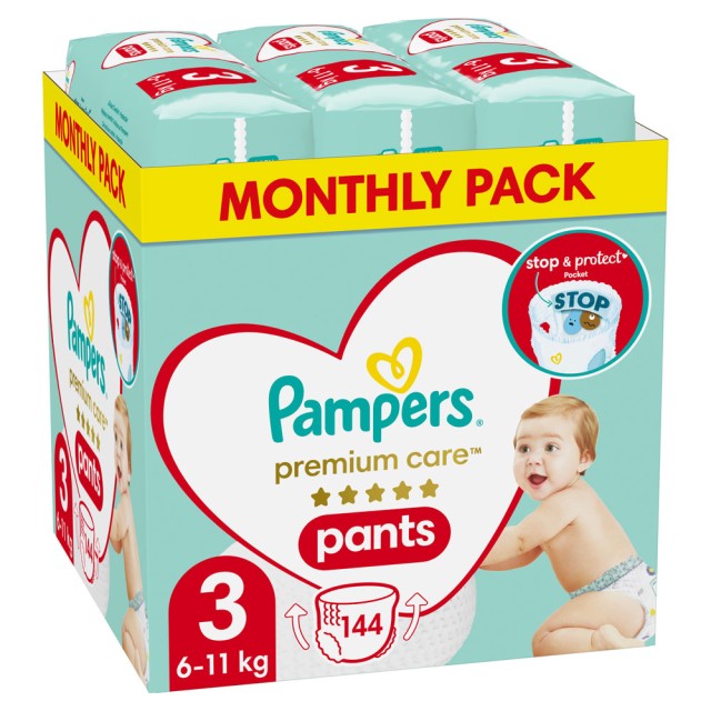 Pampers Premium Care Pants No3 Monthly 144τμχ