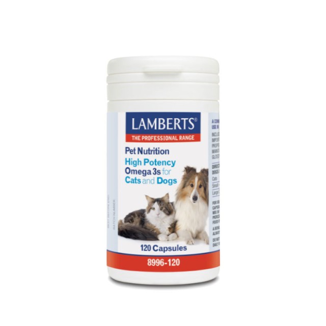 Lamberts Pet Nutrition High Potency Omega 3s For Cats & Dogs Συμπλήρωμα Διατροφής Σκύλου & Γάτας 120tabs