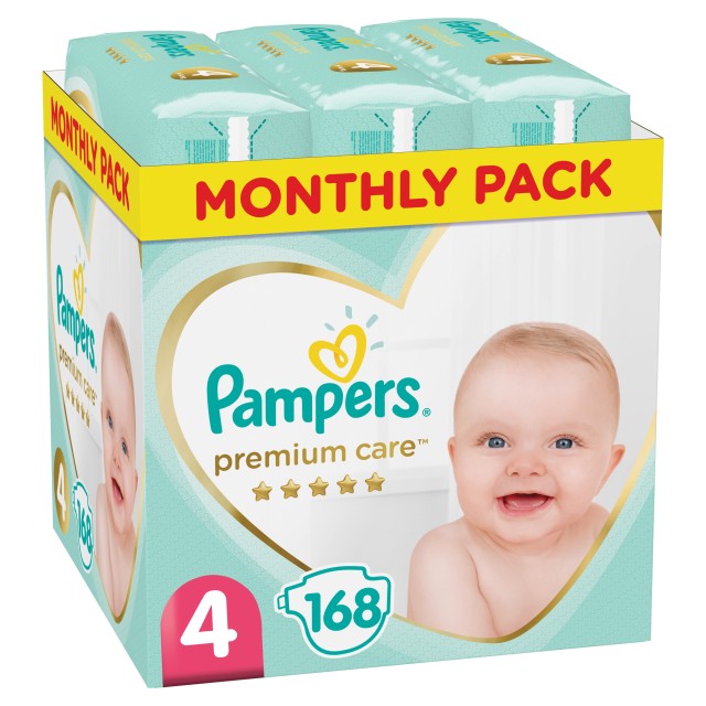 Pampers Premium Care Monthly Pack No4 (8-14kg) 168τμχ