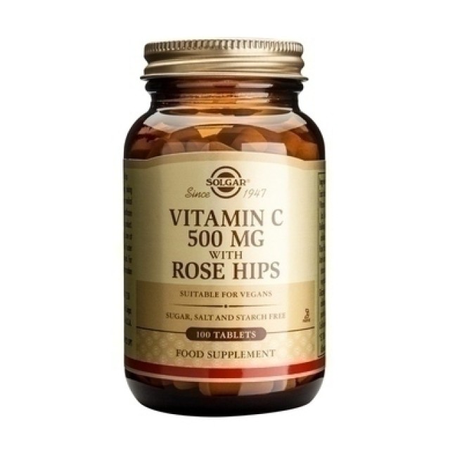 Solgar Vitamin C 500mg with Rose Hips 100 ταμπλέτες