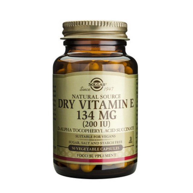 Solgar Dry Vitamin E 200IU 50 φυτικές κάψουλες