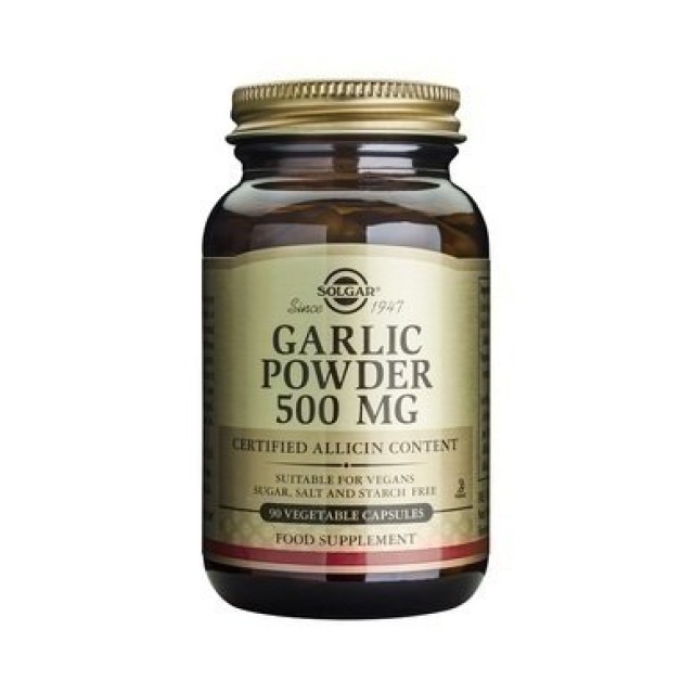 Solgar Garlic Powder Συμπλήρωμα Διατροφής Σκόρδο 500mg 90vcaps