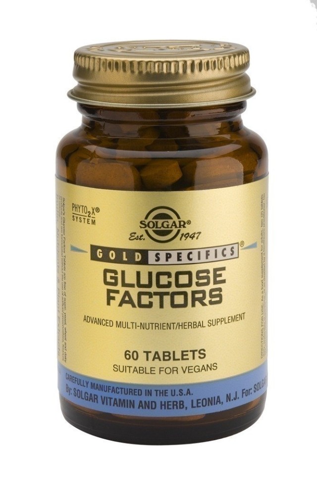 Solgar Glucose Factors Συμπλήρωμα Διατροφής Για Την Ρύθμιση Της Γλυκόζης 60tabs