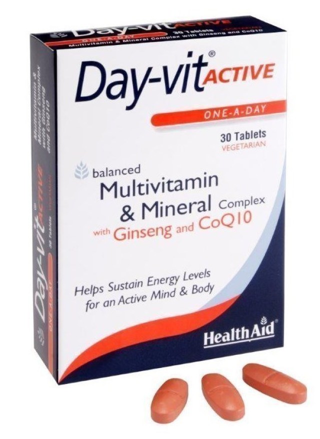 Health Aid Dayvit Active Co-Q-10 & Ginseng 30tabs