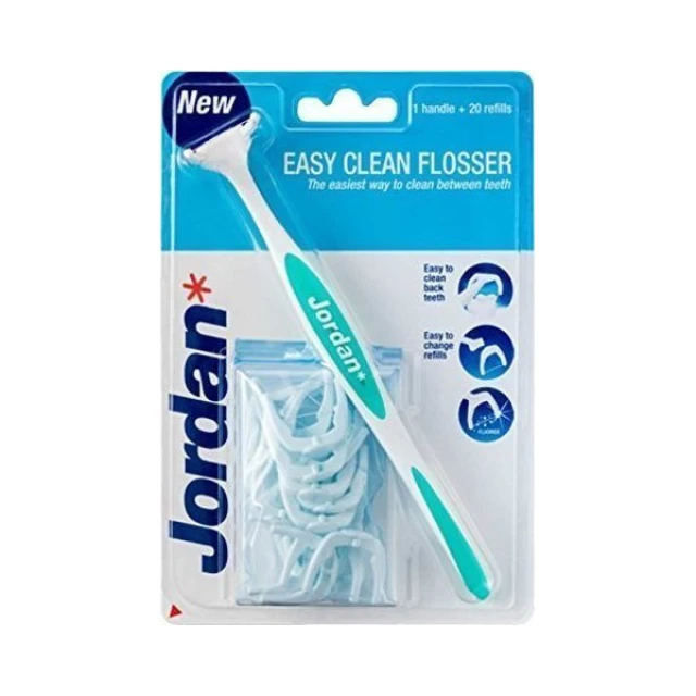 JORDAN ΟΔΟΝΤΙΚΟ ΝΗΜΑ EASY CLEAN FLOSSER 1λαβή + 20ανταλλακτικές κεφαλές